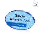 Barlow Oval Full Color Dillon Sided Blue Circle Crystal Trophy