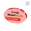 Barlow Oval Full Color Dillon Sided Red Circle Crystal Trophy