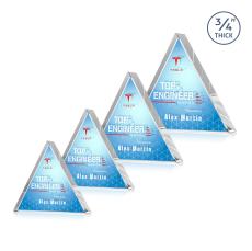 Arriaga Triangle Full Color Dillon Sided Clear Crystal Trophy - Employee of the Month