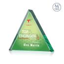 Arriaga Triangle Full Color Dillon Sided Emerald Crystal Trophy
