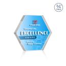 Gilford Hexagon Full Color Dillon Sided Clear Crystal Trophy