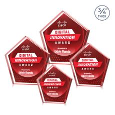 Belmar Steiner Full Color Dillon Sided Red Crystal Trophy - Glass Plaques