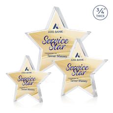 Esna Star Full Color Dillon Sided Clear Crystal Trophy - Glass Plaques
