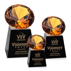 Fortino Black/Amber Crystal Trophy - Crystal Trophies