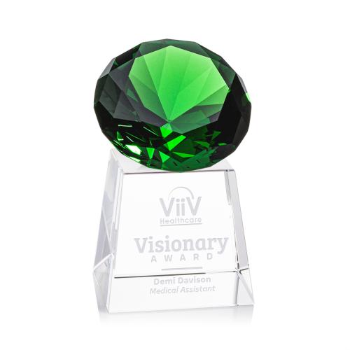 Awards and Plaques - Crystal Trophies - Fortino Emerald Crystal Trophy
