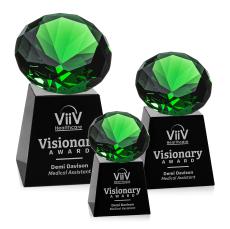 Fortino Black/Emerald Crystal Trophy - Crystal Trophies