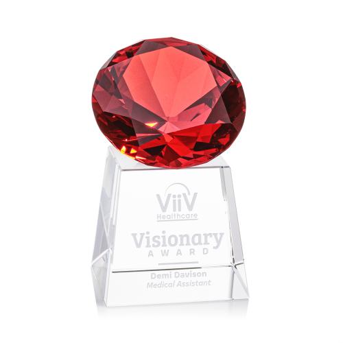 Awards and Plaques - Crystal Trophies - Fortino Ruby Crystal Trophy