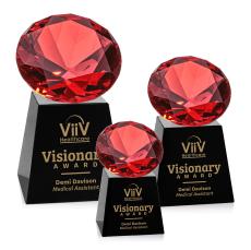 Fortino Black/Ruby Crystal Trophy - Crystal Trophies