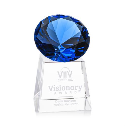 Awards and Plaques - Crystal Trophies - Fortino Sapphire Crystal Trophy