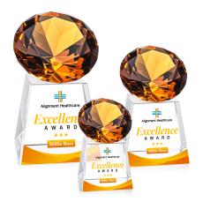 Fortino Full Color Amber Crystal Trophy - Crystal Trophies