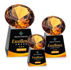 Fortino Full Color Black/Amber Crystal Trophy - Crystal Trophies