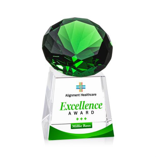 Awards and Plaques - Crystal Trophies - Fortino Full Color Emerald Crystal Trophy
