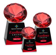 Fortino Full Color Black/Ruby Crystal Trophy - Crystal Trophies