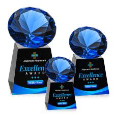 Fortino Full Color Black/Sapphire Crystal Trophy - Crystal Trophies