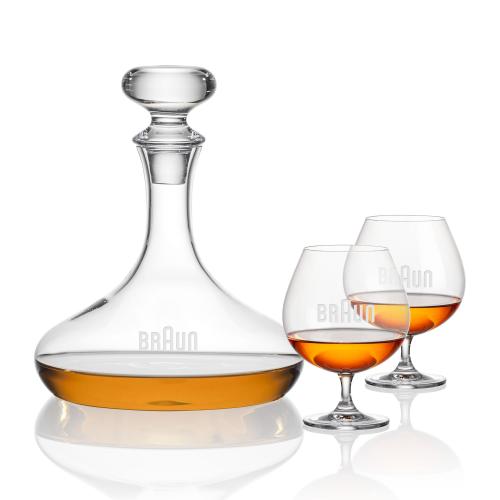Custom Barware Glasses - Linares Decanter & Flynn Cognac