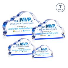 Cloud 9 Full Color Blue Unique Acrylic Trophy - Employee of the Month