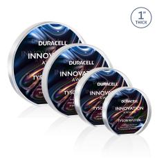 Smart Full Color Dillon Sided Clear Circle Acrylic Trophy - Employee of the Month