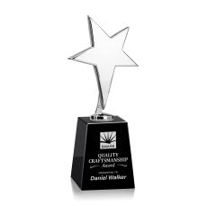 Spicer Chrome Star on Medium Crystal Base - Black - Trophies