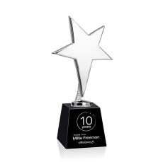 Spicer Chrome Star on Fortino Base - Black - Trophies