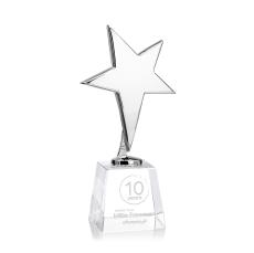 Spicer Chrome Star on Fortino Base - Clear - Trophies