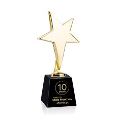 Spicer Gold Star on Fortino Base - Black - Trophies