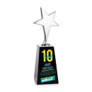Spicer Chrome Star Full Color on Tall Base Black Crystal Trophy