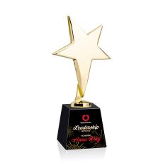 Spicer Gold Star Full Color on Fortino Base Black Crystal Trophy - Trophies