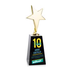 Spicer Gold Star Full Color on Tall Base Black Crystal Trophy - Trophies