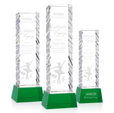 Arezzo on Base Green Towers Crystal Trophy - Custom Trophies