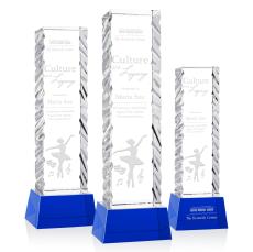 Arezzo on Base Blue Towers Crystal Trophy - Custom Trophies