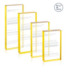 Colebrook Gold Rectangle Crystal Trophy - Custom Trophies