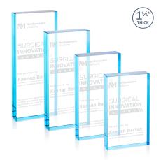Colebrook Blue Rectangle Crystal Trophy - Custom Trophies
