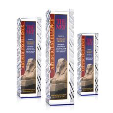 Arezzo Full Color Blue Towers Crystal Trophy - Custom Trophies