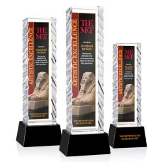 Arezzo Full Color on Base Black Towers Crystal Trophy - Custom Trophies