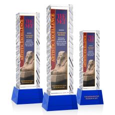 Arezzo Full Color on Base Blue Towers Crystal Trophy - Custom Trophies