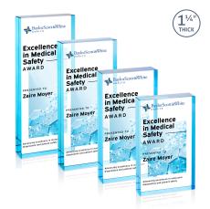 Colebrook Full Color Blue Rectangle Crystal Trophy - Custom Trophies