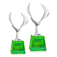 Maverick Full Color on Fortino Green Animals Crystal Trophy - Trophies