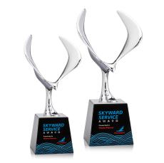 Maverick Full Color on Fortino Black Animals Crystal Trophy - Trophies