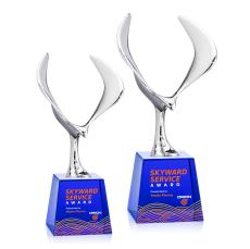 Maverick Full Color on Fortino Blue Animals Crystal Trophy - Trophies