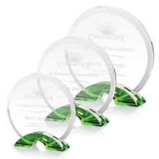 Cooke Green Circle Crystal Trophy - Crystal Trophies