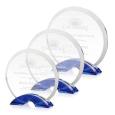 Cooke Blue Circle Crystal Trophy - Crystal Trophies