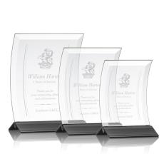 Zavala Black Rectangle Crystal Trophy - Crystal Trophies