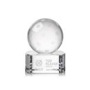 Pickleball Globe on Half Round Base Crystal Trophy