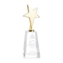 Spicer Gold Star on Tall Crystal Base - Clear