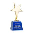 Spicer Gold Star on Small Crystal Base - Blue