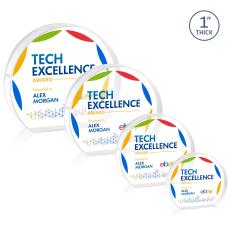 Ziegler Hemisphere Full Color Clear Circle Acrylic Trophy - Custom Trophies