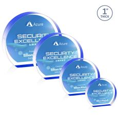 Ziegler Hemisphere Full Color Dillon Sided Blue Circle Acrylic Trophy - Custom Trophies