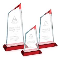 Willard Red Peaks Crystal Trophy - Custom Trophies