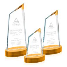 Willard on Alberton Base Amber Peaks Crystal Trophy - Custom Trophies