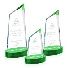 Willard on Alberton Base Green Peaks Crystal Trophy - Custom Trophies